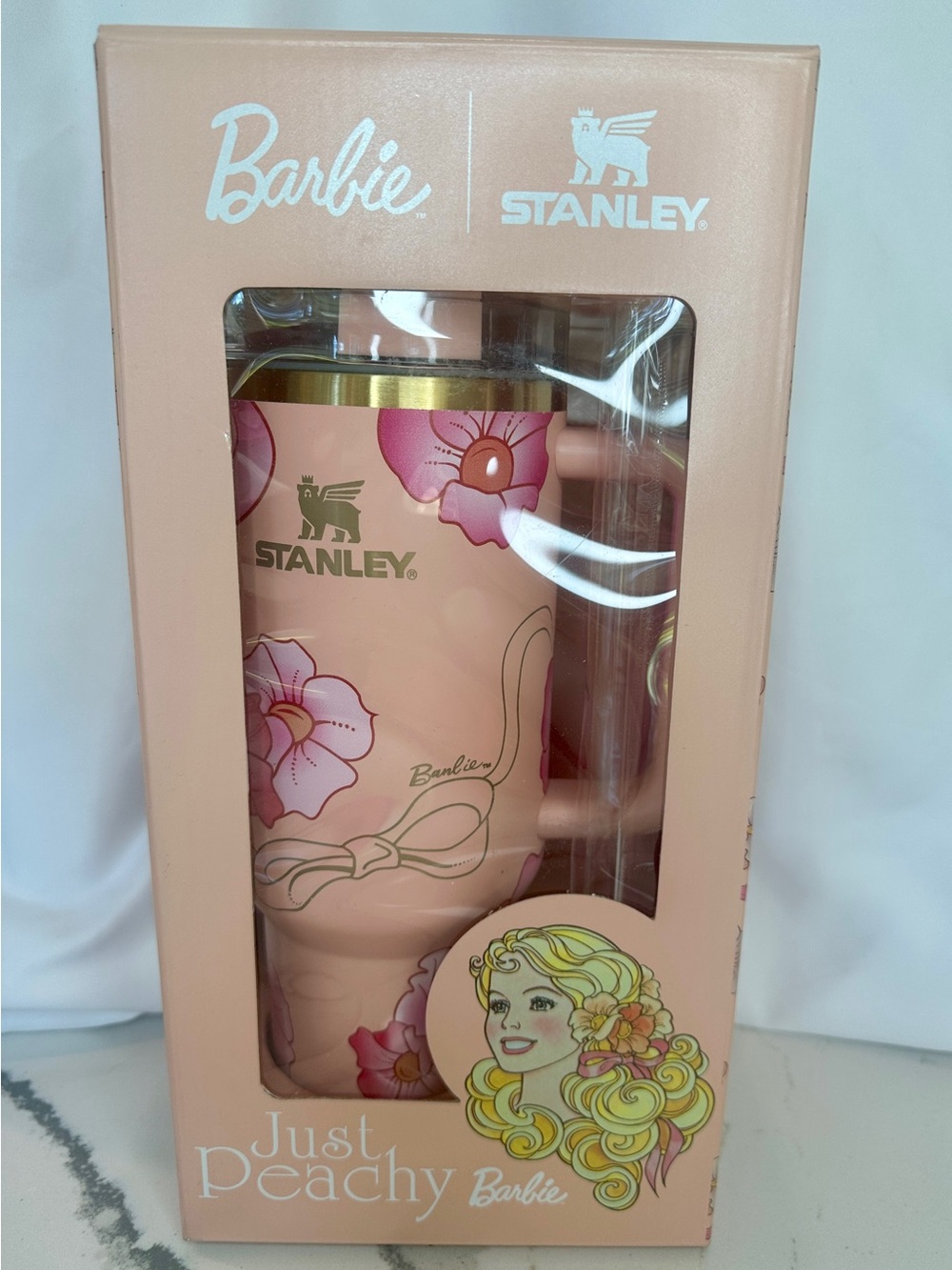 Stanley x Barbie Just Peachy Pink Floral Tumbler